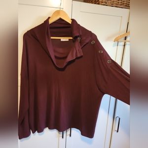 Cowl neck sweater, burgundy, Size XL